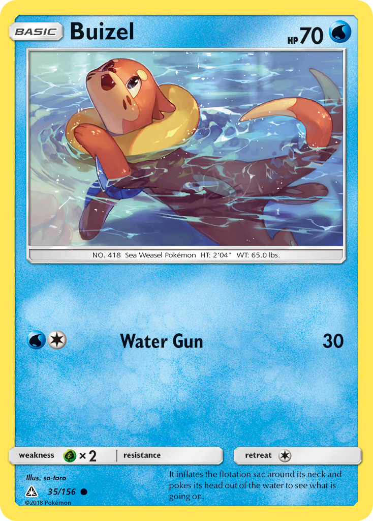 Buizel 35/156 English Pokémon card from Ultra Prism (2018)