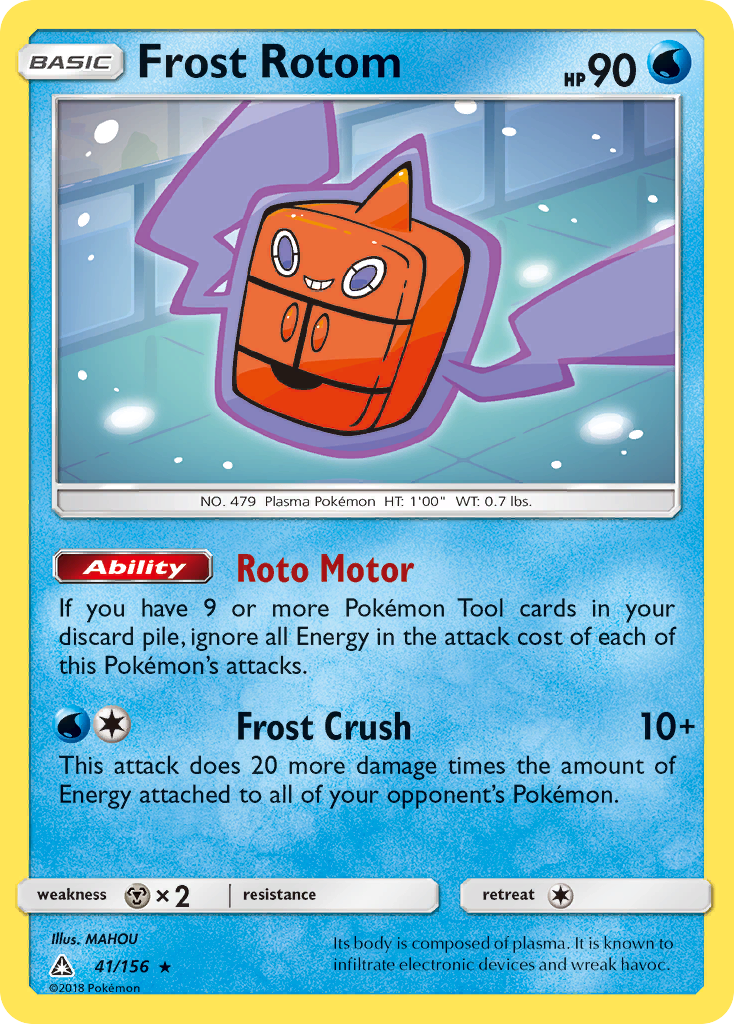 Frost Rotom 41/156 English Pokémon card from Ultra Prism (2018)