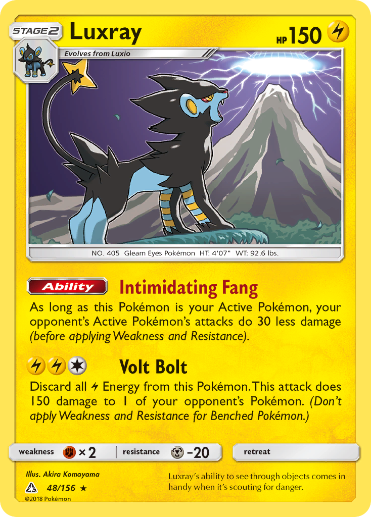 Luxray 48/156 English Pokémon card from Ultra Prism (2018)