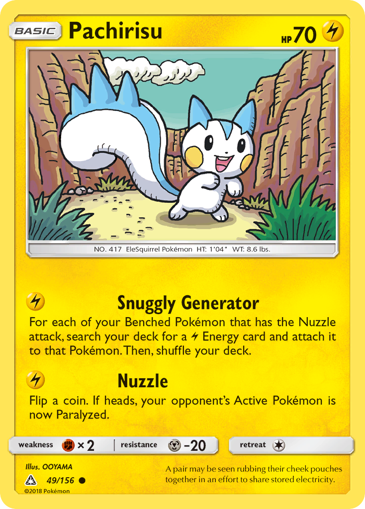 Pachirisu 49/156 English Pokémon card from Ultra Prism (2018)
