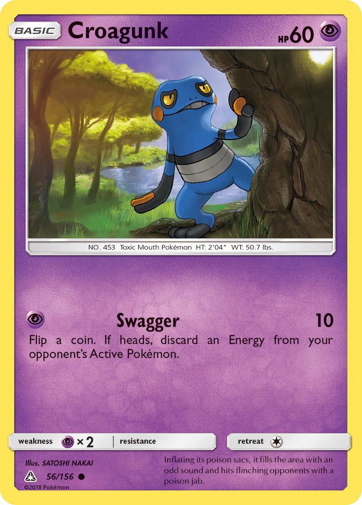 Croagunk 56/156 English Pokémon card from Ultra Prism (2018)