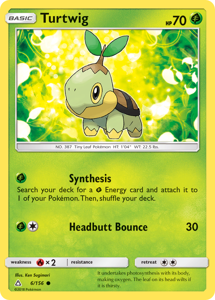 Turtwig 6/156 English Pokémon card from Ultra Prism (2018)
