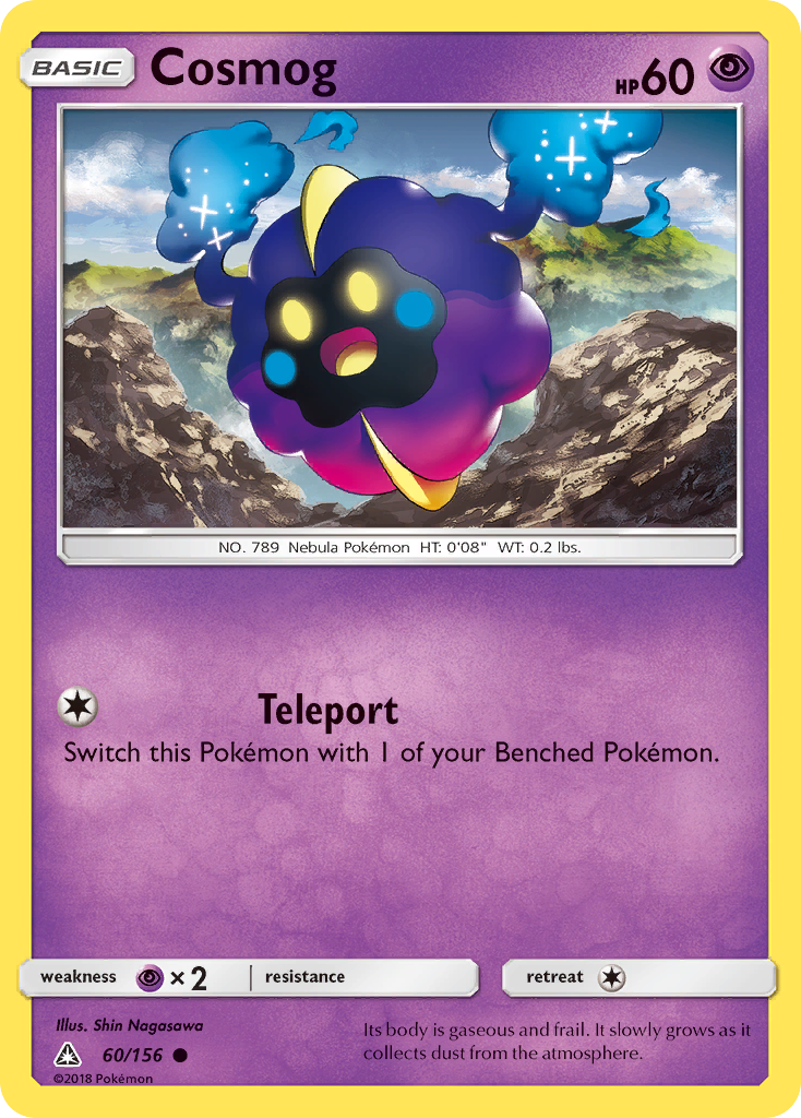 Cosmog 60/156 English Pokémon card from Ultra Prism (2018)