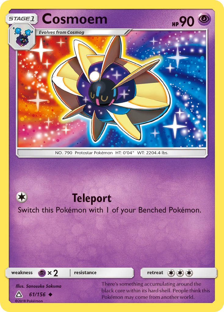 Cosmoem 61/156 English Pokémon card from Ultra Prism (2018)