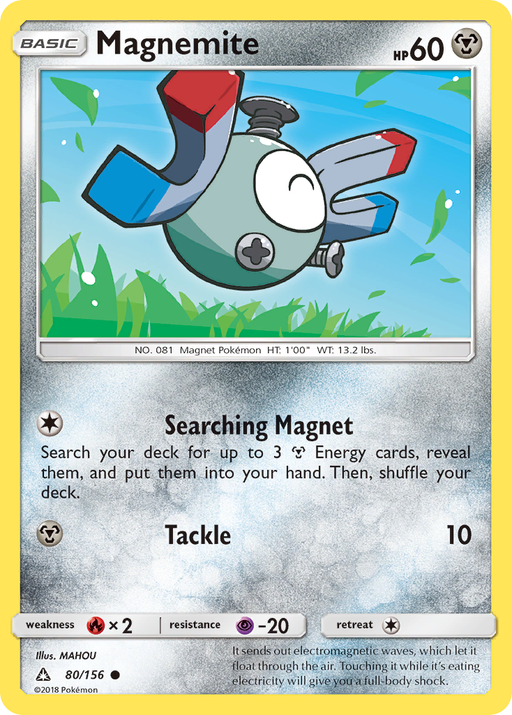 Magnemite 80/156 English Pokémon card from Ultra Prism (2018)