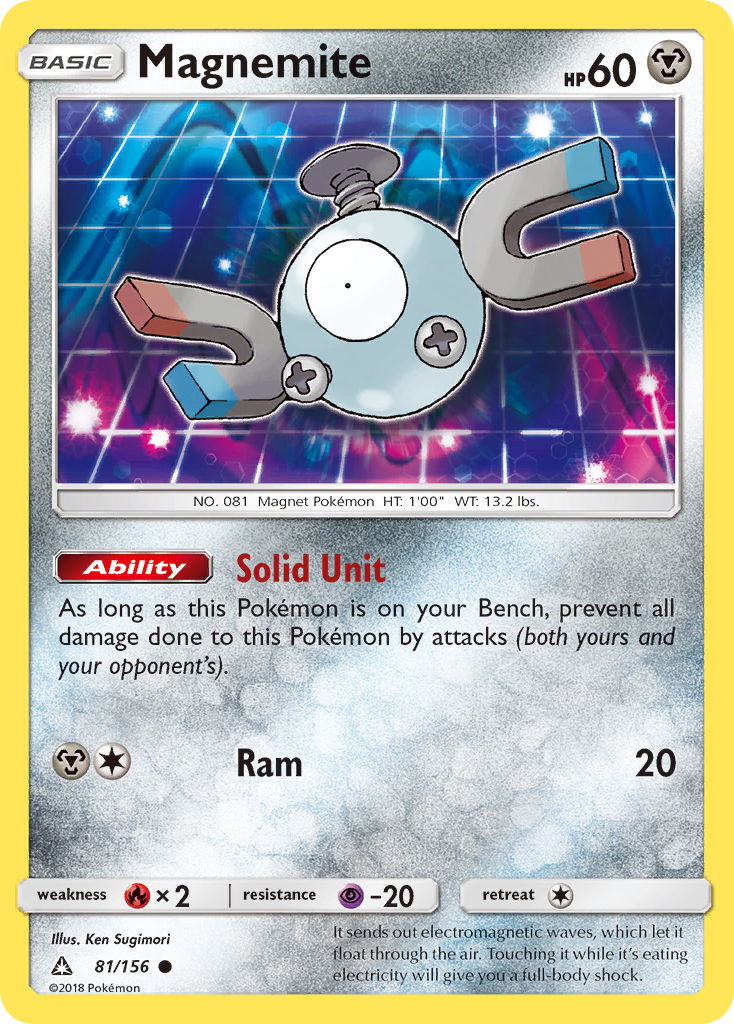 Magnemite 81/156 English Pokémon card from Ultra Prism (2018)