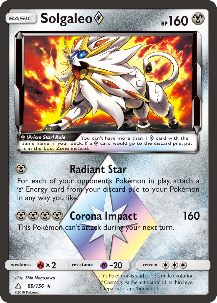 Solgaleo ◇ 89/156 English Pokémon card from Ultra Prism (2018)