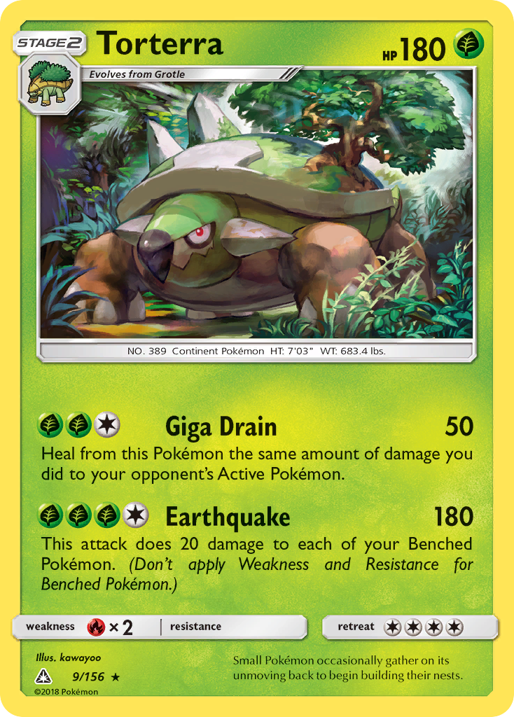 Torterra 9/156 English Pokémon card from Ultra Prism (2018)