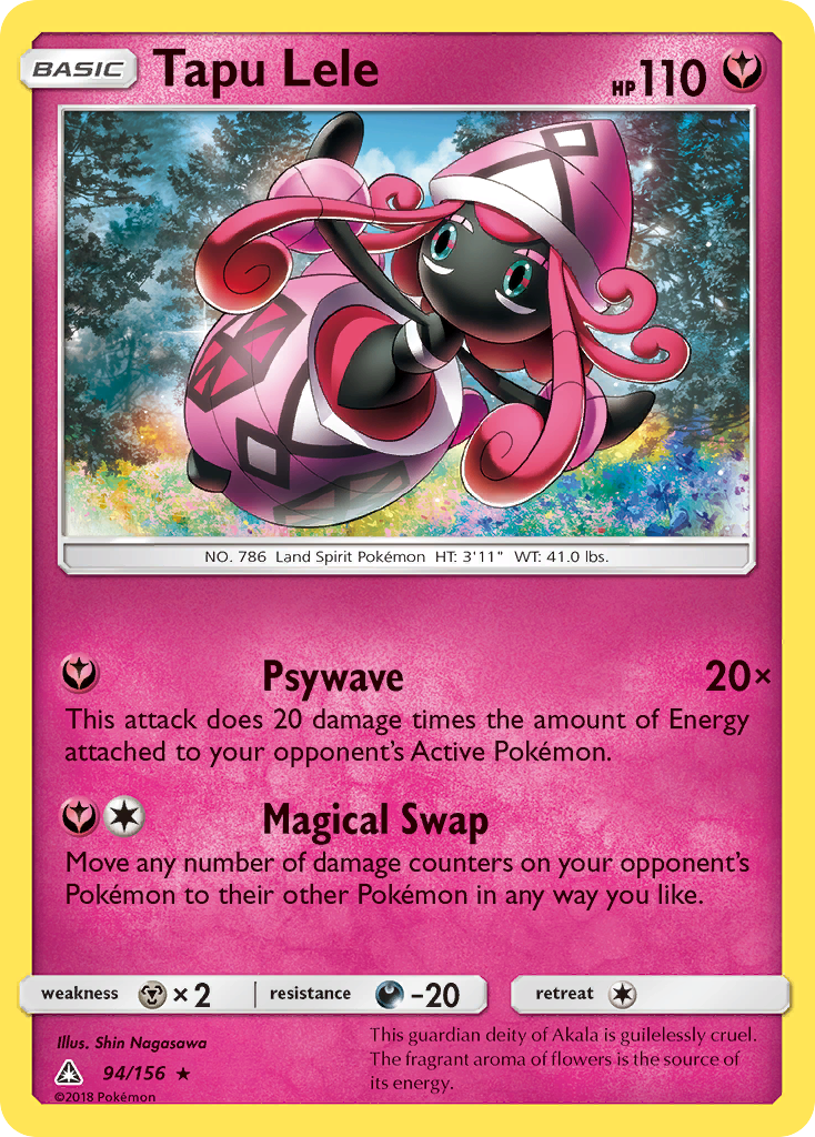 Tapu Lele 94/156 English Pokémon card from Ultra Prism (2018)