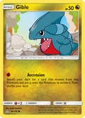 Gible 96/156 English Pokémon card from Ultra Prism (2018)
