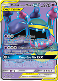 Muk & Alolan Muk-GX 196/214 English Pokémon card from Unbroken Bonds (2019)