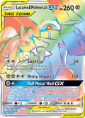 Lucario & Melmetal-GX 224/214 English Pokémon card from Unbroken Bonds (2019)