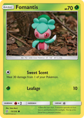 Fomantis 15/236 English Pokémon card from Unified Minds (2019)