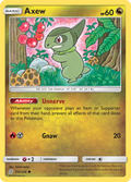 Axew 154/236 English Pokémon card from Unified Minds (2019)