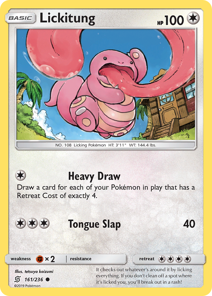 Lickitung 161/236 English Pokémon card from Unified Minds (2019)