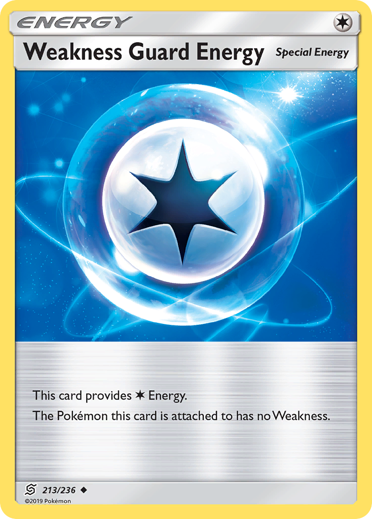 Weakness Guard Energy 213/236 English Pokémon card from Unified Minds (2019)