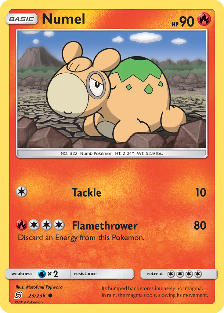 Numel 23/236 English Pokémon card from Unified Minds (2019)
