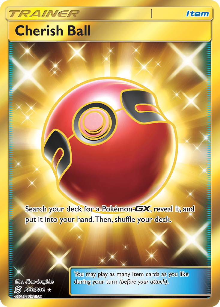 Cherish Ball 250/236 English Pokémon card from Unified Minds (2019)