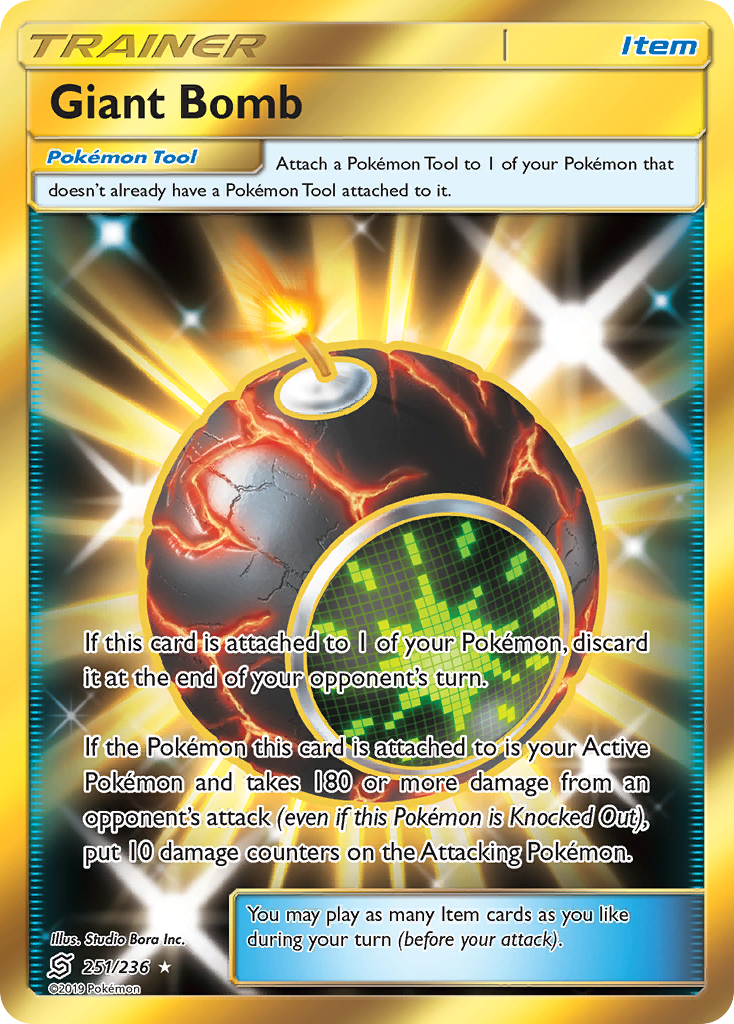 Giant Bomb 251/236 English Pokémon card from Unified Minds (2019)
