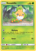 Sewaddle 6/236 English Pokémon card from Unified Minds (2019)