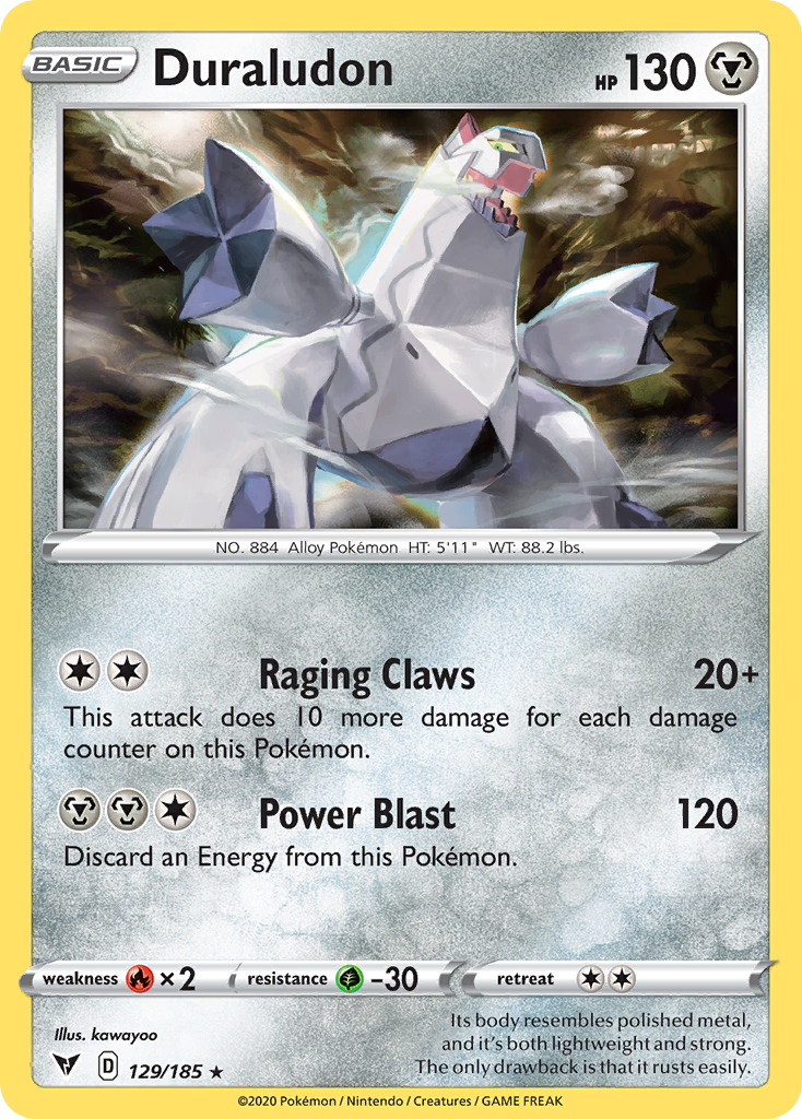 Duraludon 129/185 English Pokémon card from Vivid Voltage (2020)