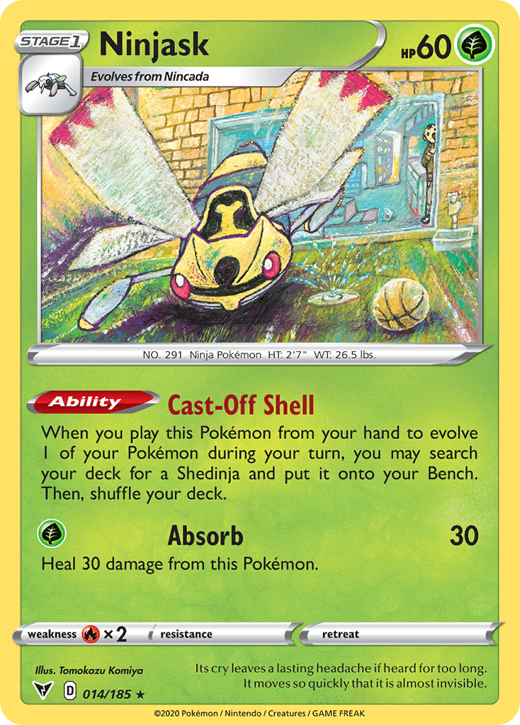Ninjask 14/185 English Pokémon card from Vivid Voltage (2020)