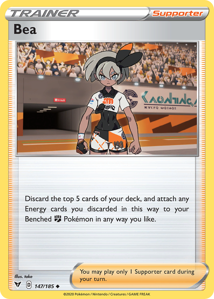 Bea 147/185 English Pokémon card from Vivid Voltage (2020)