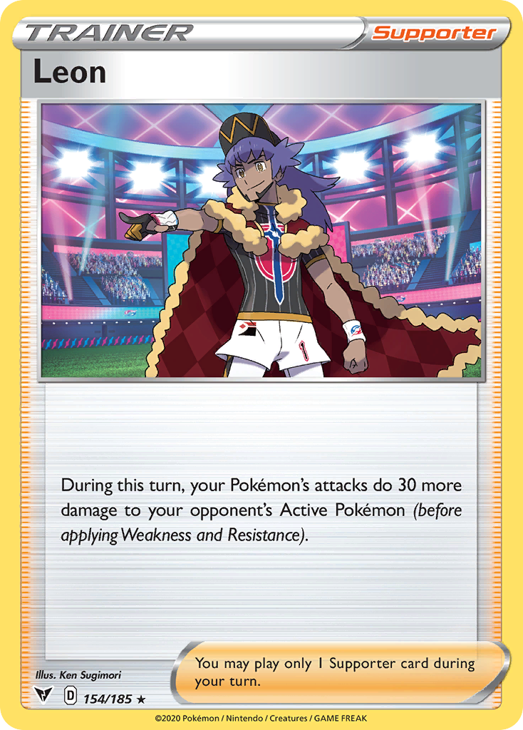 Leon 154/185 English Pokémon card from Vivid Voltage (2020)