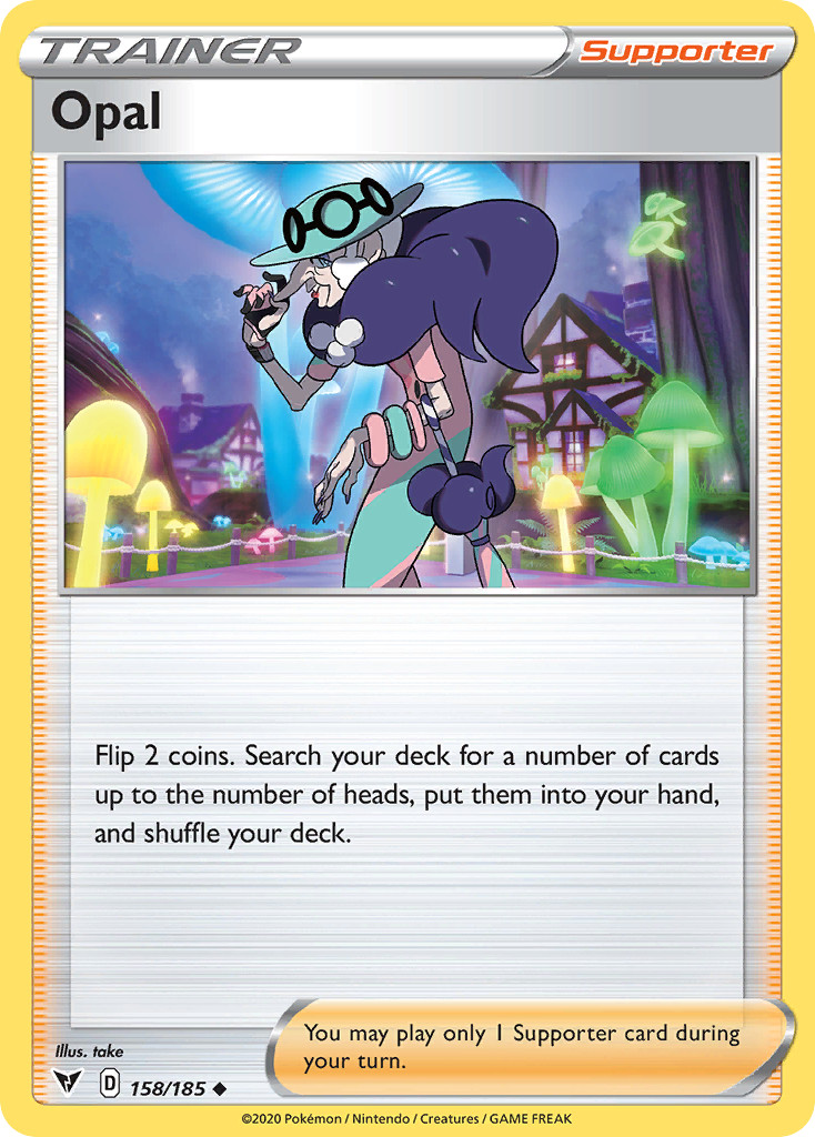 Opal 158/185 English Pokémon card from Vivid Voltage (2020)