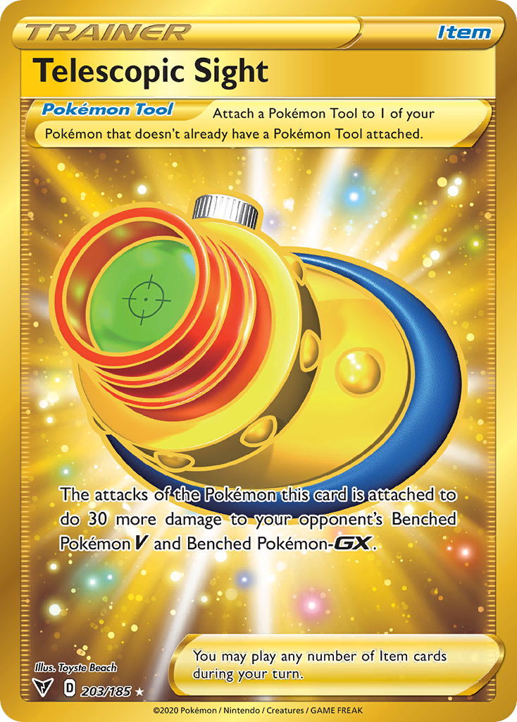 Telescopic Sight 203/185 English Pokémon card from Vivid Voltage (2020)
