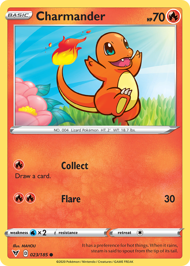 Charmander 23/185 English Pokémon card from Vivid Voltage (2020)