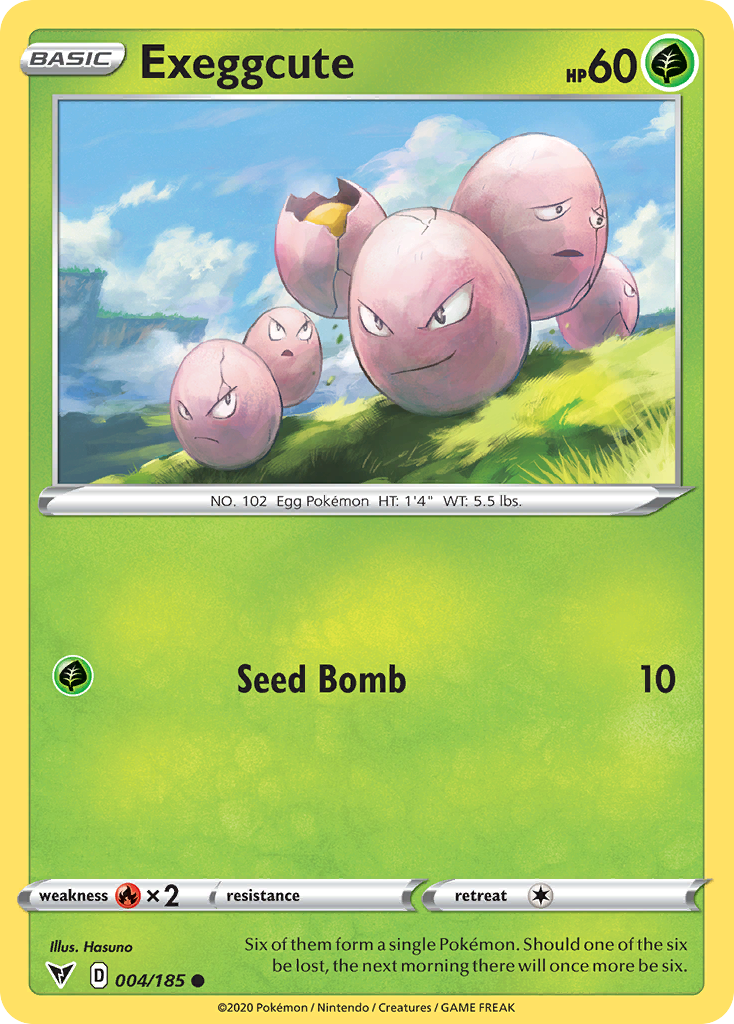 Exeggcute 4/185 English Pokémon card from Vivid Voltage (2020)
