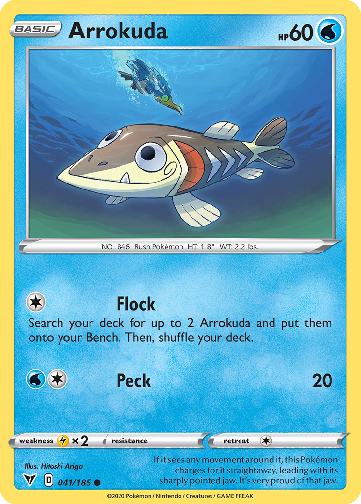 Arrokuda 41/185 English Pokémon card from Vivid Voltage (2020)