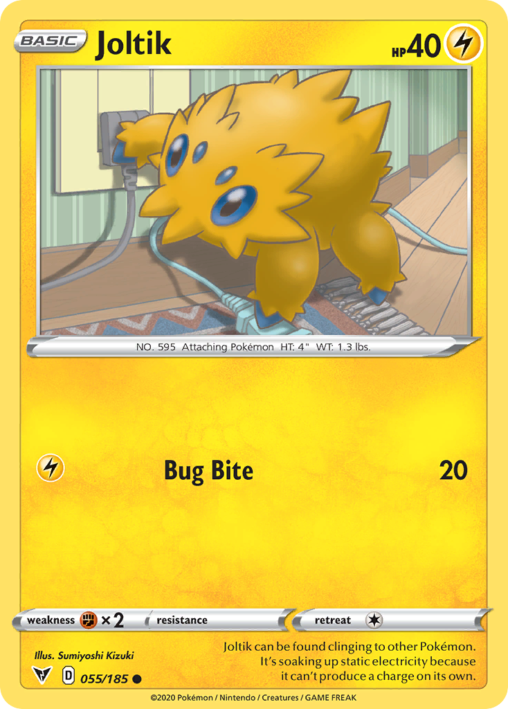 Joltik 55/185 English Pokémon card from Vivid Voltage (2020)