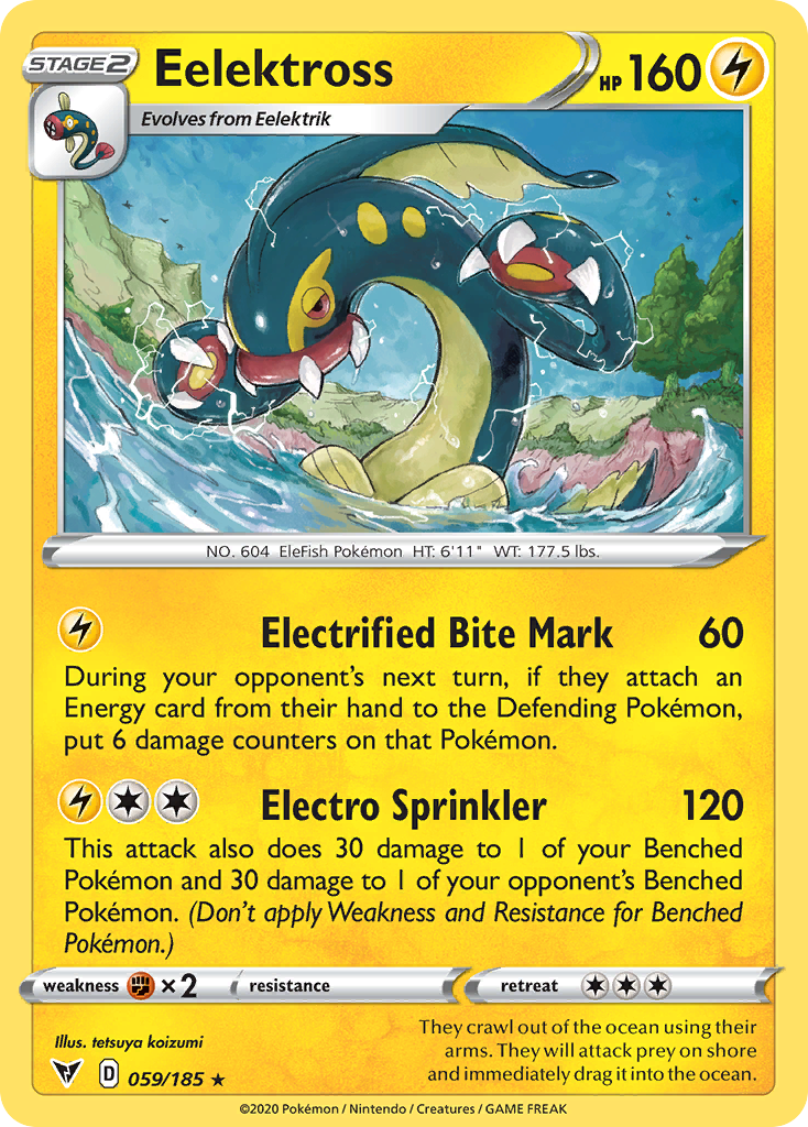 Eelektross 59/185 English Pokémon card from Vivid Voltage (2020)