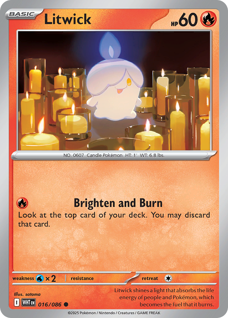Litwick 16/86 — English Pokémon White Flare (2025)