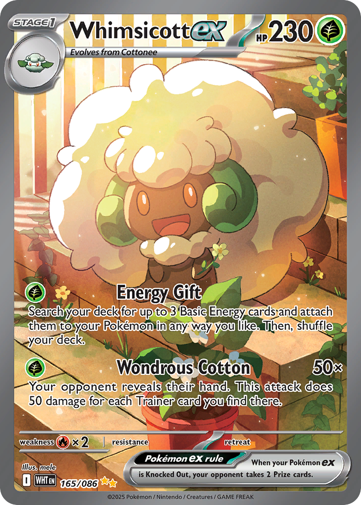Whimsicott ex 165/86 — English Pokémon White Flare (2025)