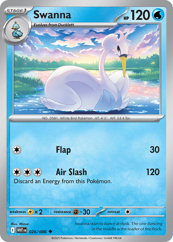 Swanna 26/86 — English Pokémon White Flare (2025)