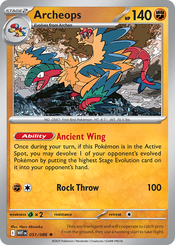 Archeops 51/86 — English Pokémon White Flare (2025)
