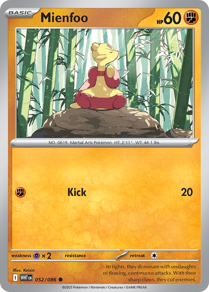 Mienfoo 52/86 — English Pokémon White Flare (2025)