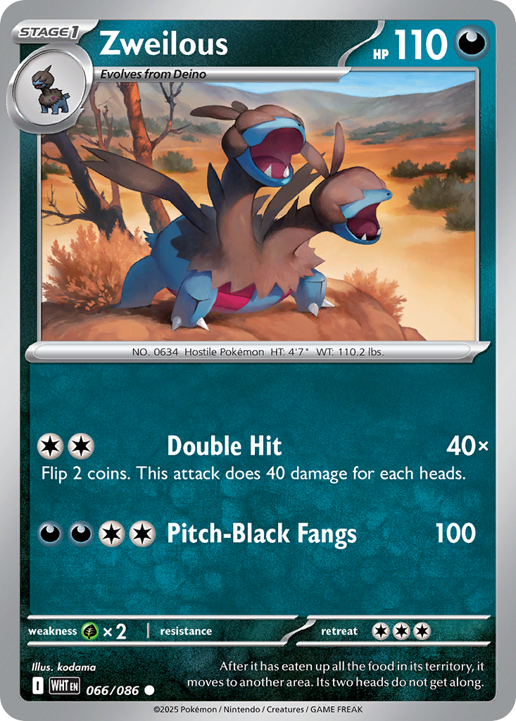 Zweilous 66/86 — English Pokémon White Flare (2025)