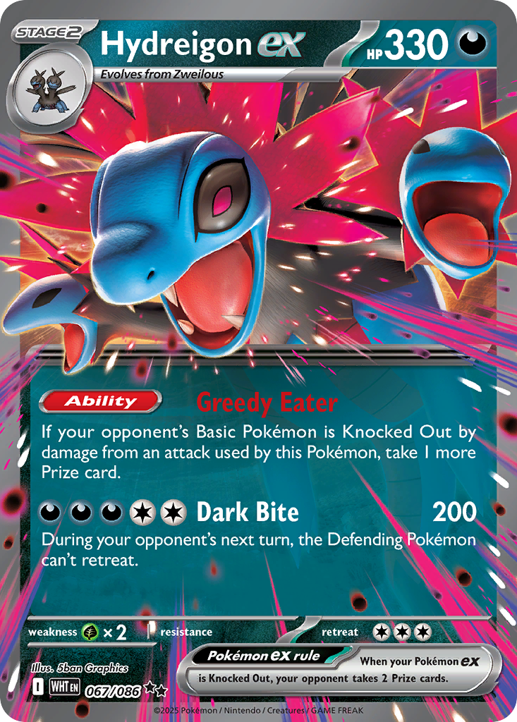Hydreigon ex 67/86 — English Pokémon White Flare (2025)