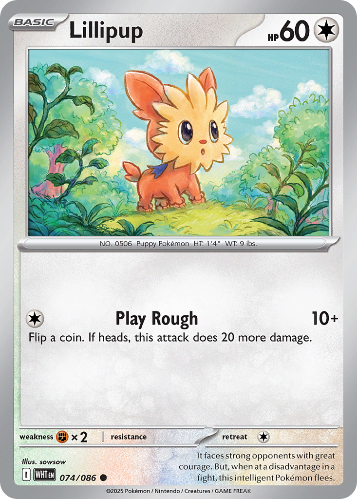 Lillipup 74/86 — English Pokémon White Flare (2025)