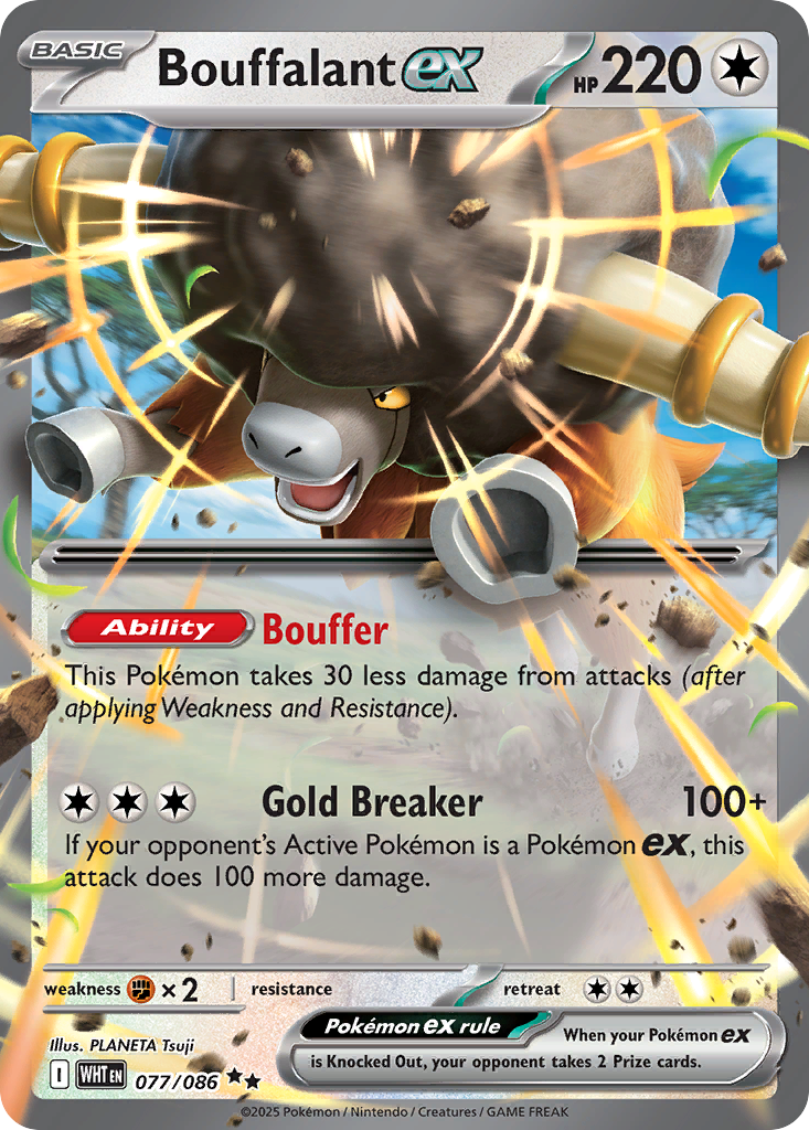 Bouffalant ex 77/86 — English Pokémon White Flare (2025)