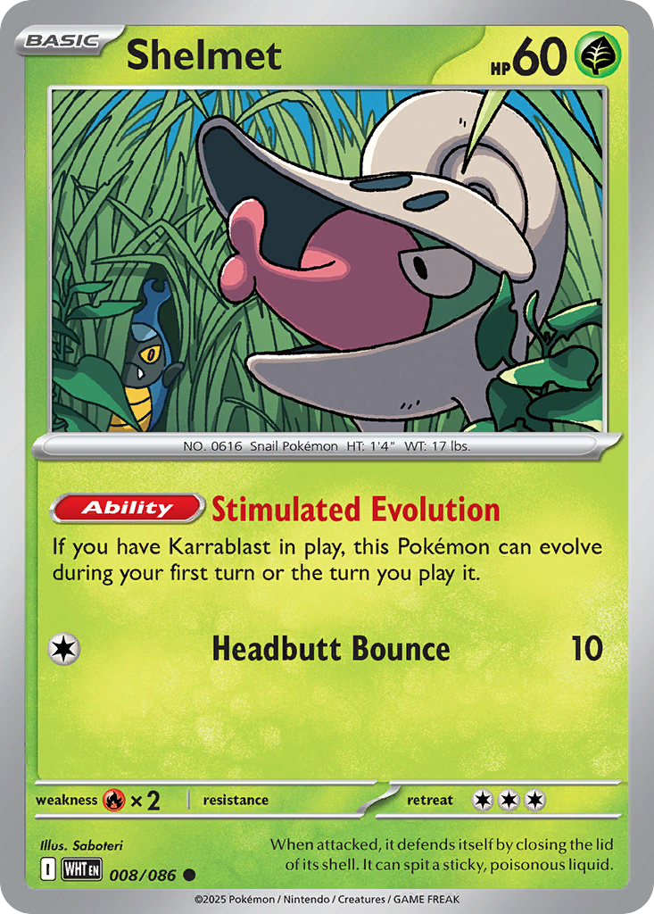 Shelmet 8/86 — English Pokémon White Flare (2025)