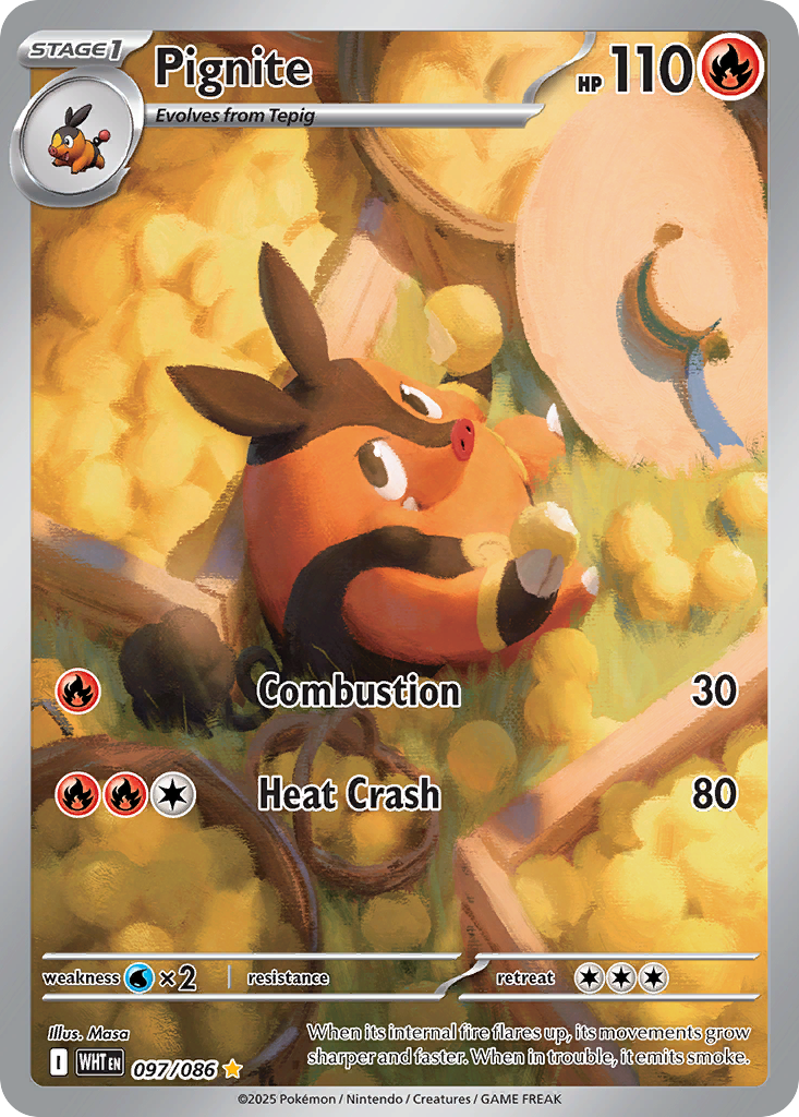 Pignite 97/86 — English Pokémon White Flare (2025)