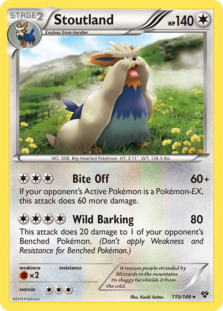 Stoutland 110/146 English Pokémon card from XY (2014)