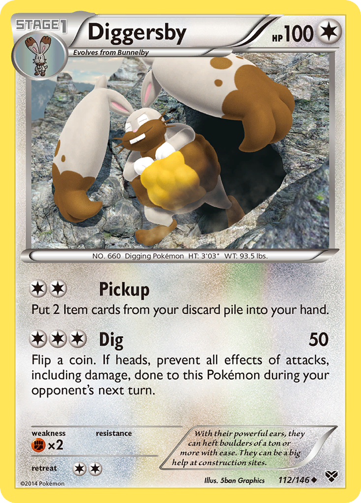 Diggersby 112/146 English Pokémon card from XY (2014)