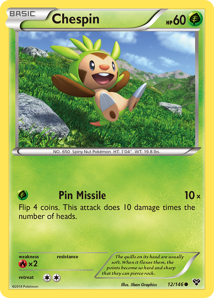 Chespin 12/146 English Pokémon card from XY (2014)