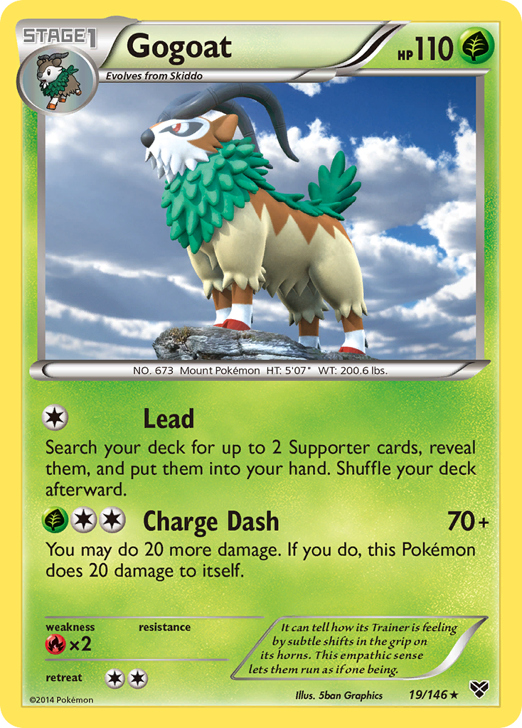 Gogoat 19/146 English Pokémon card from XY (2014)
